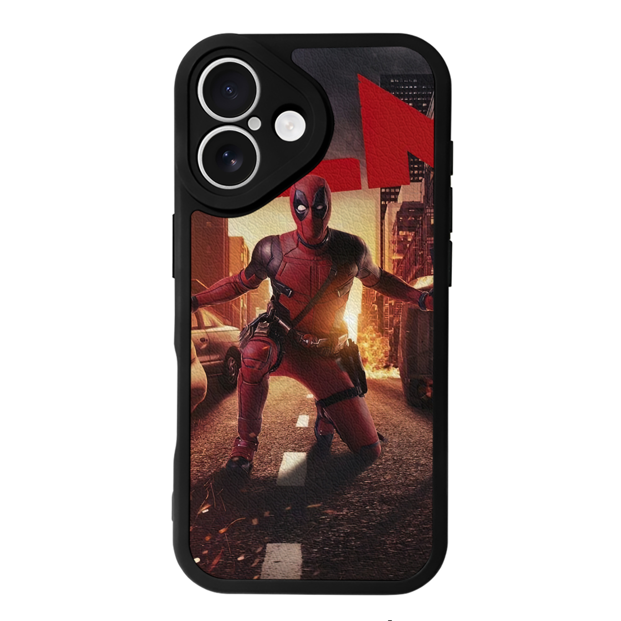 （画像用） Deadpool デッドプール 【iPhone 16シリーズ対応】シリコンスマホケース（レザー調） 材質：シリコン